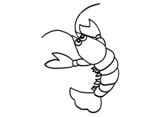 小龍蝦簡筆畫圖片